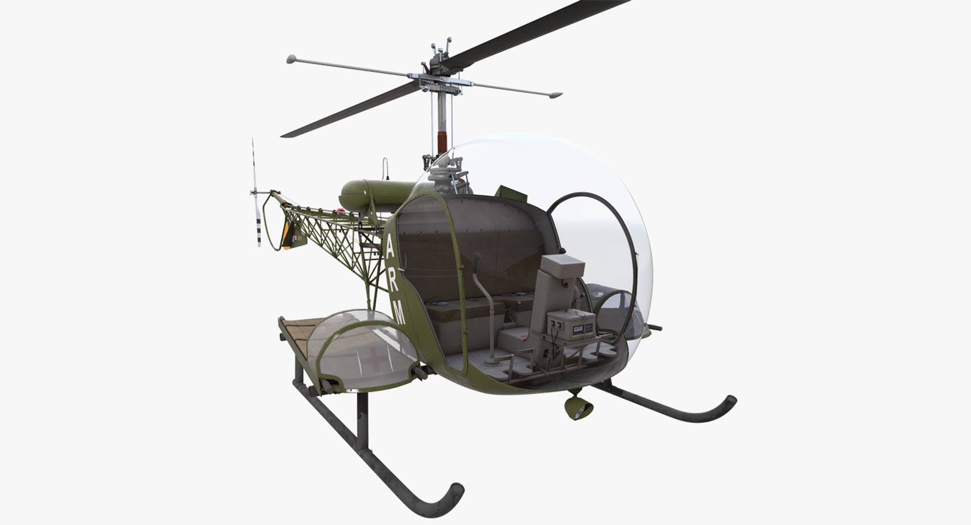 Bell H 13 Sioux United States Army 3D model preview