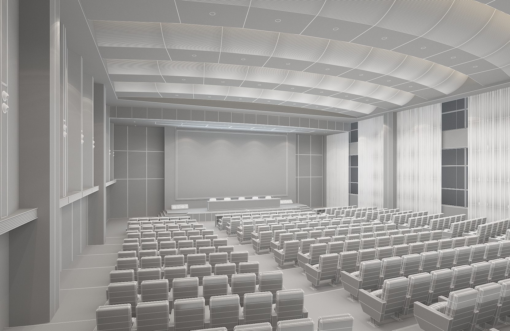 Conference Hall Auditorium 02 3D Model - TurboSquid 2227596