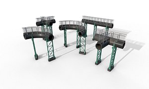 3D model Industrial PipeSet 05