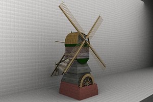 historical dutch watermill 3ds