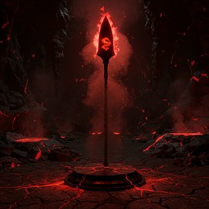 3D model Legendary Dragon Spear Valdrin- 6 Elemental Skins PBR