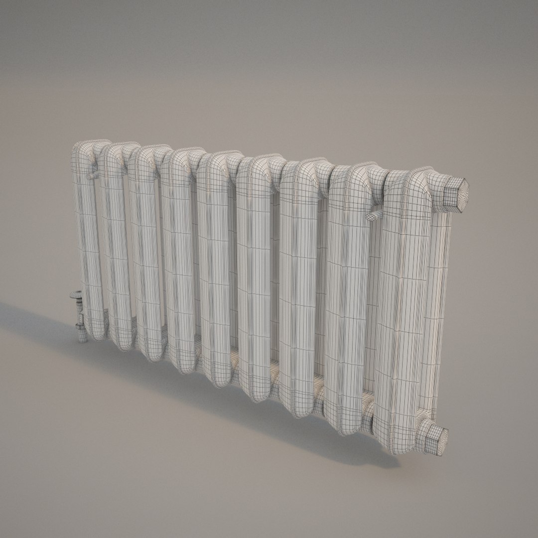 painted old radiator 3d model