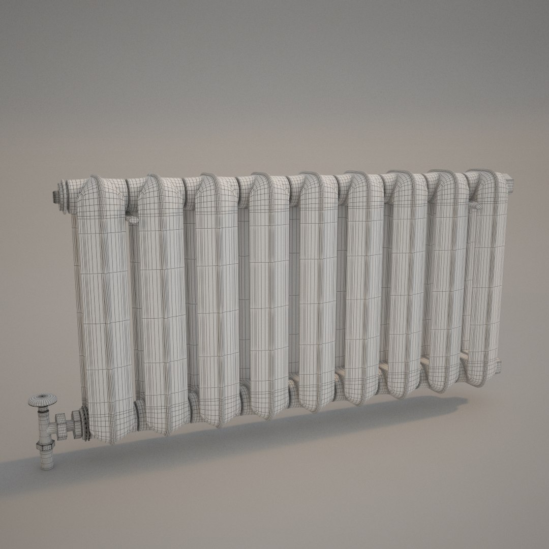 painted old radiator 3d model