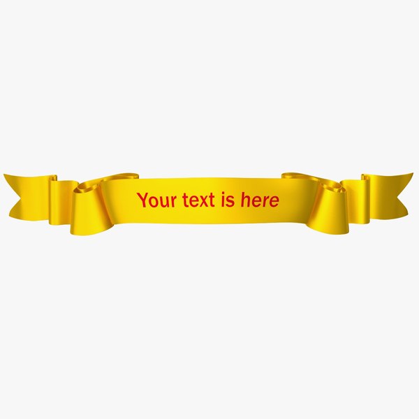 modelo 3d Ribbon Curved Stripe Banner Gold - TurboSquid 2002542