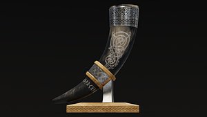 Drinking Horn Cup - Black 3D model