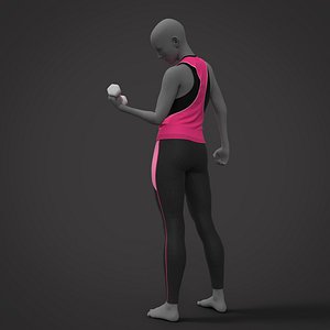Female Sports Outfit 3D model