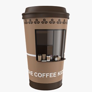 coffee kiosk sugar napkins 3D model