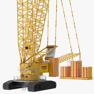 High Boom Heawy Crawler Crane 3D