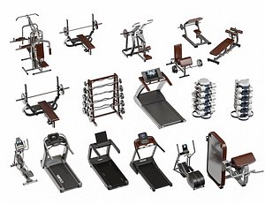 Gym Equipment Collection Fitness Equipment Collection 3D model