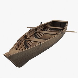 3D model Wooden Boat v2