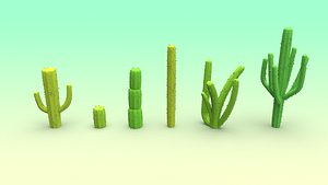 Cactus Set low poly
