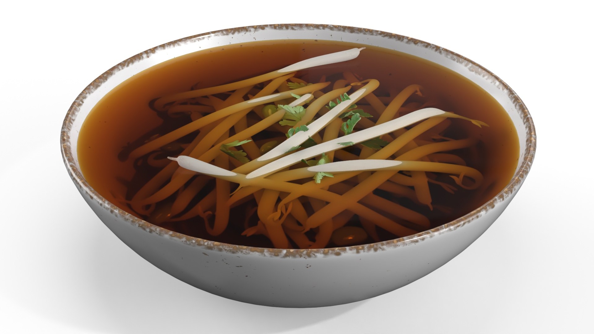 Broth with Mung Bean Sprouts 3D model preview
