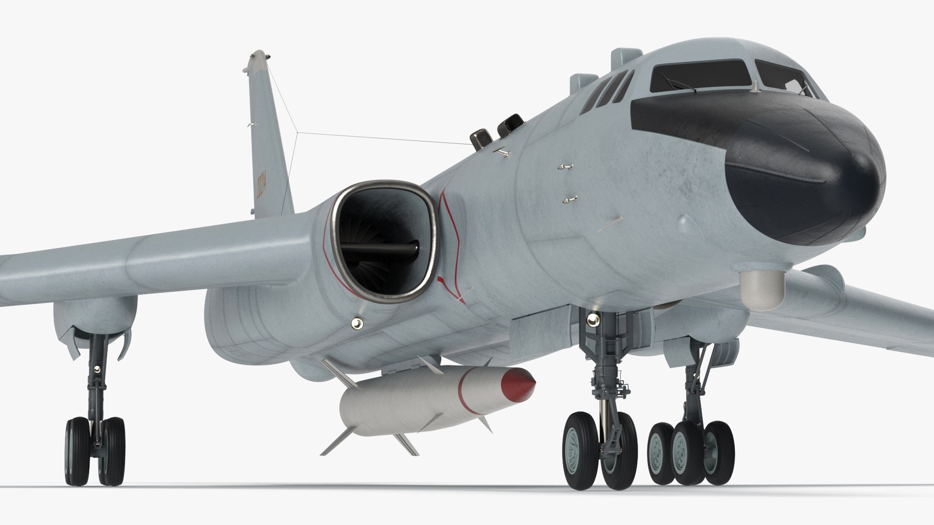 Xian H-6 China Strategic Bomber with Strategic Strike Weapon 3D model preview