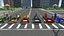 LowPolyCityModularQuadBike con jinetes y remolques