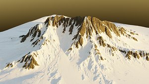3D Low Poly Snowy Mountain model
