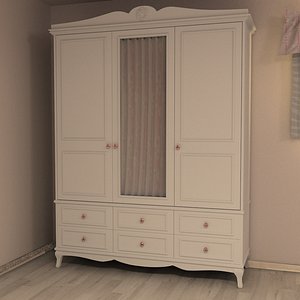 3d girls room closet