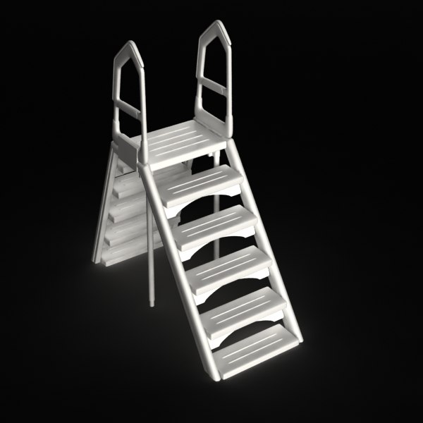 ground pool stairs 3d model