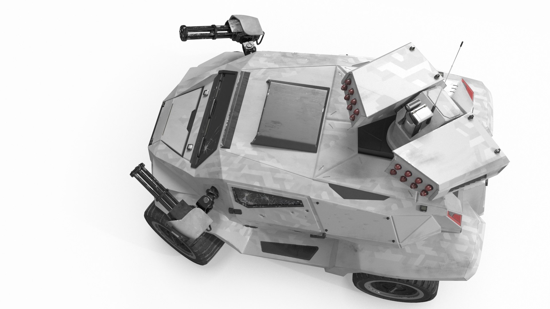 3D Old Fantastic War Vehicle Winter Color Rigged Model - TurboSquid 2278914