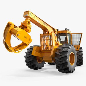 3D Tigercat Forestry Skidder 632H Log Grapple Rigged