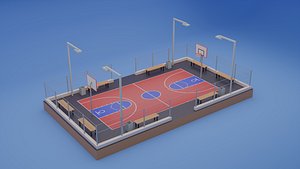 3D Public Street Basketball Court