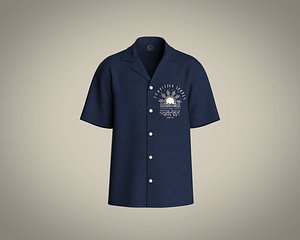 Mens regular fit knit resort shirt 3D model