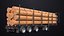 Logging Trailer Black with 6 Loads single Mat All PBR Textures 3D model