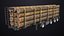 Logging Trailer Black with 6 Loads single Mat All PBR Textures 3D model