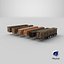 Logging Trailer Black with 6 Loads single Mat All PBR Textures 3D model