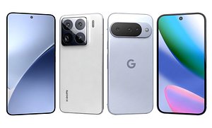 3D model Google Pixel 10 Frost And Xiaomi 15 Pro White