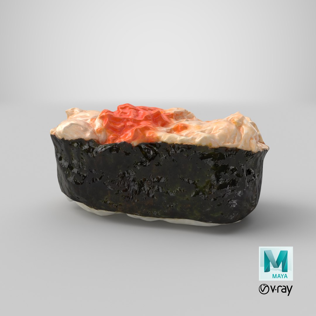 3D Tuna Sushi model https://p.turbosquid.com/ts-thumb/pb/oJaY5l/SJ/stemcell_maya_vray_render/png/1689064908/1920x1080/fit_q87/a1848e76b75cea0c77bb2ea3f48257f54290b687/stemcell_maya_vray_render.jpg