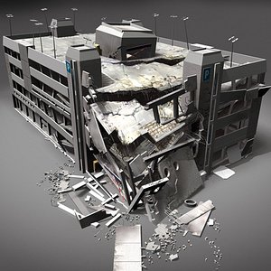 Building Ruin 09_Damaged Parking Garage