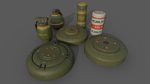 Sci-Fi Grenades-Mines model