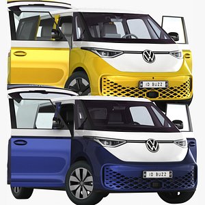 VW ID Buzz Cargo 2023 Opening doors and trunk Collection