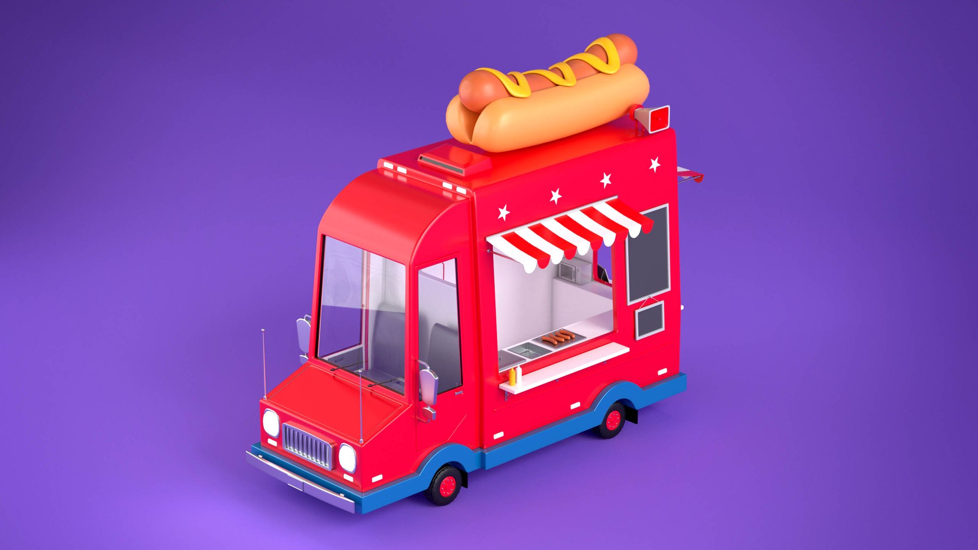 3D Model Hot Dog Truck - TurboSquid 1715297