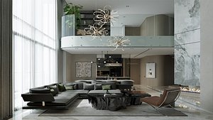 Furniture 0f Living kitchen - SuperCAT - Free - MAX FBX SKP OBJ Simlab Collada