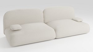 3D Soft sofa upholstered in pleasant fabric
