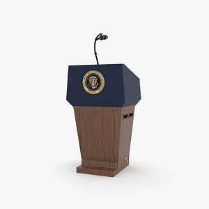 3D usa presidential podium model