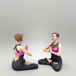 Woman practicing yoga 339 3D model