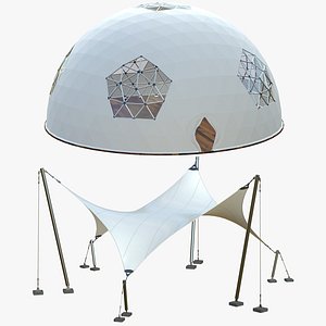 3D Tensile Structures Geodesic Dome V8 model
