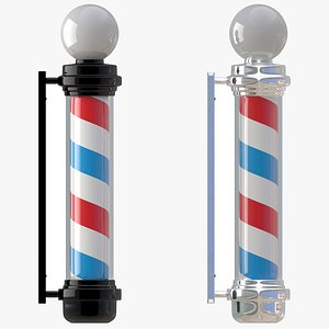 barber shop pole white 3D model