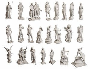 3D European Classical Plaster Figure Sculpture model