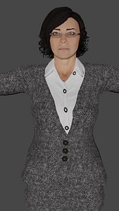 Businesswoman 3D low Poly Ready for games Model