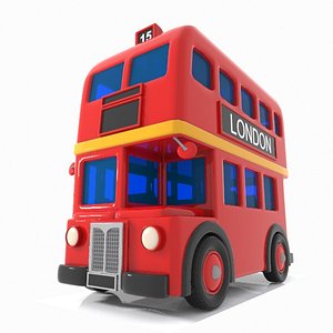 cartoon double decker 3d max