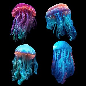3D model Jellyfish Pack 4