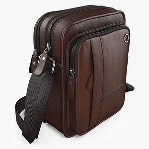 Brown Leather Side Bag 8K PBR Textures 3D