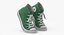 3D Basketball Leather Shoes Bent Green model