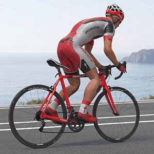 3D Specialized Cyclist Rider Set Animated Rigged For Maya