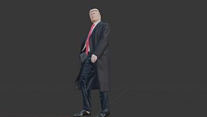 Donald Trump 3D Model - Suited with Long Coat