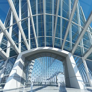 3d large architectural interior model