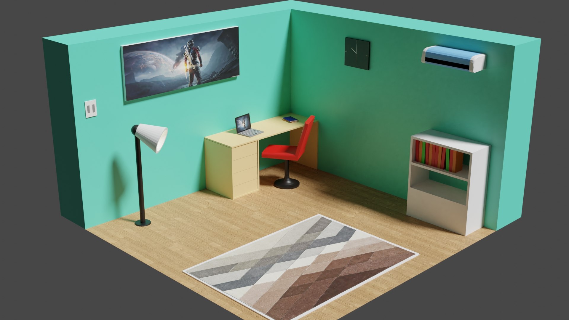 3d Model Low Poly Room Turbosquid 1590048